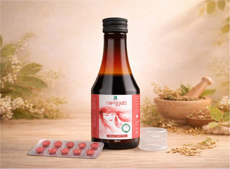 Nari Jyoti women’s wellness tonic packaging with herbal formulation