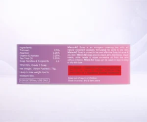 NFACE AC Soap containing triclosan and vitamin E acetate for clear and fair-looking skin