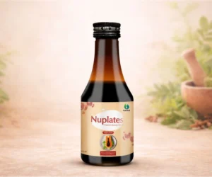 Sugar-free Nuplates herbal juice for digestive and wellness support.