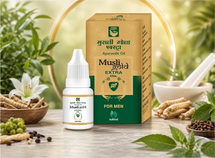 Musli Gold Extra Oil 15ml - Improves Blood Circulation, Nerve Sensation and Muscle Function