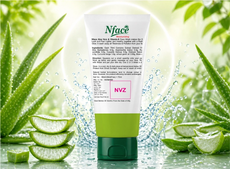 Nface Moisturizing Face Wash enriched with Neem, Tulsi & Turmeric - Gentle Daily Cleanser
