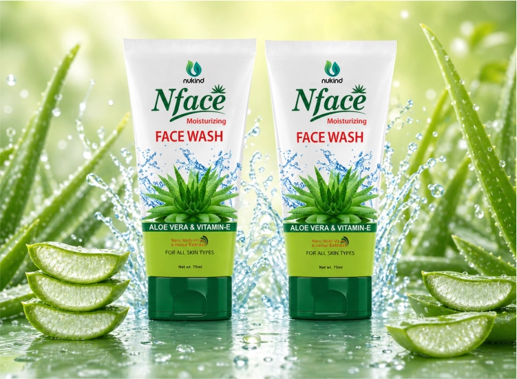 Nface Moisturizing Facewash with Aloe Vera & Vitamin E for Deep Hydration and Soft Skin