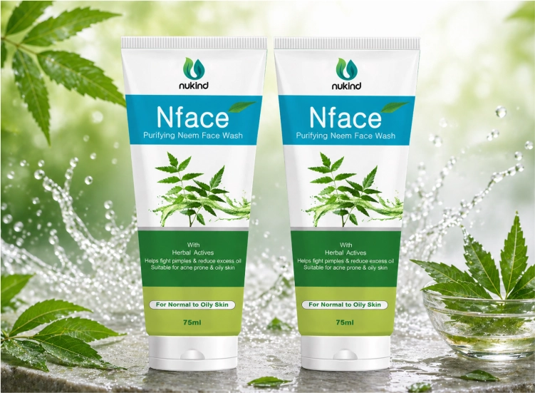 NFace Purifying Neem Face Wash with Neem, Tea Tree Oil & Turmeric for Acne and Oily Skin