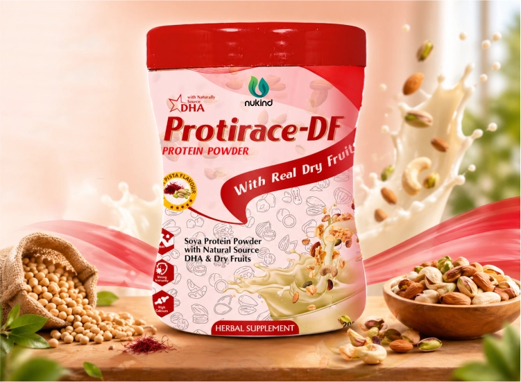 Protirace-DF Powder Kesar Pista 200gm | High Protein Supplement with Natural DHA for Daily Nutrition