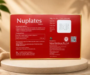 Discover NUPLATES Tablet with Carica Papaya Leaf Extract 1100 mg, formulated to support healthy platelet levels and overall wellness under medical supervision.
