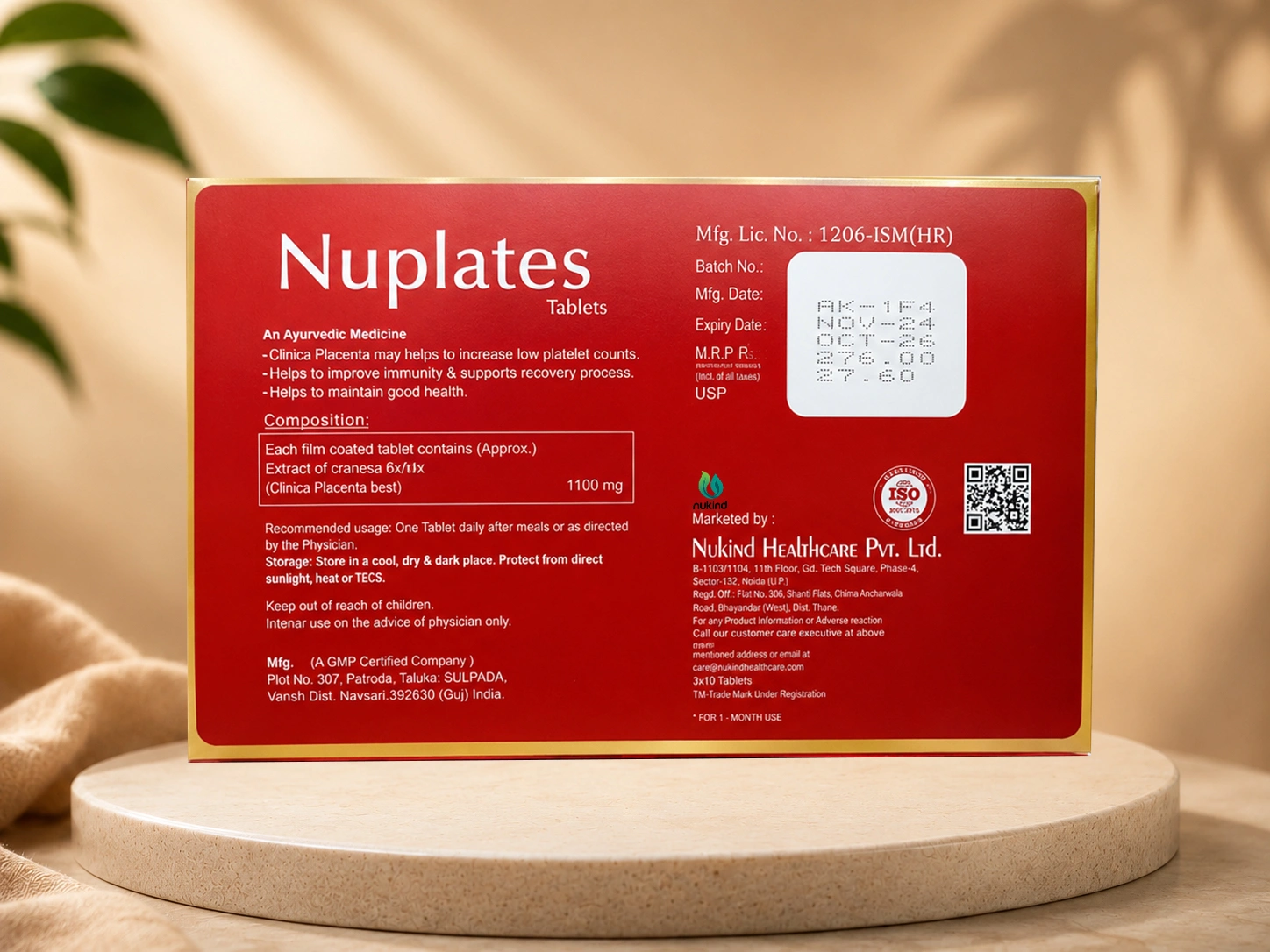 Discover NUPLATES Tablet with Carica Papaya Leaf Extract 1100 mg, formulated to support healthy platelet levels and overall wellness under medical supervision. Discover NUPLATES Tablet with Carica Papaya Leaf Extract 1100 mg, formulated to support healthy platelet levels and overall wellness under medical supervision.