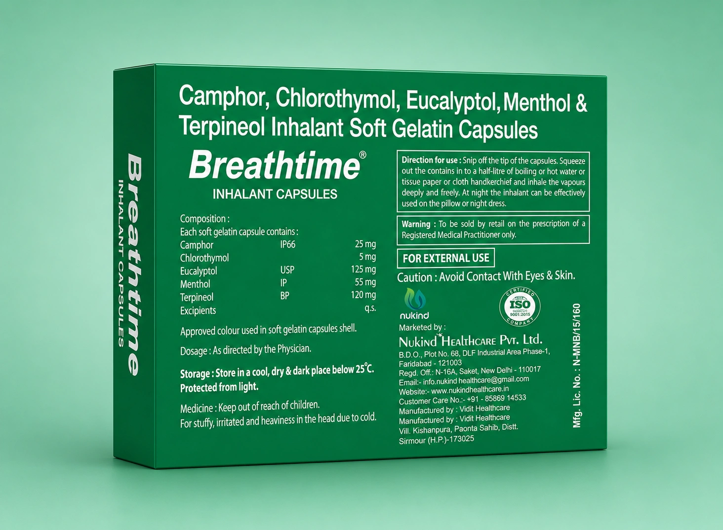 BREATHTIME Softgel Caps | Ayurvedic Inhalation Capsules for Common Cold | Nukind Healthcare BREATHTIME Softgel Caps | Ayurvedic Inhalation Capsules for Common Cold | Nukind Healthcare
